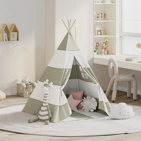 Tente pour enfants-Tente d'activités Rayé Gris et blanc 120 x 120 x 150 cm (1/5)