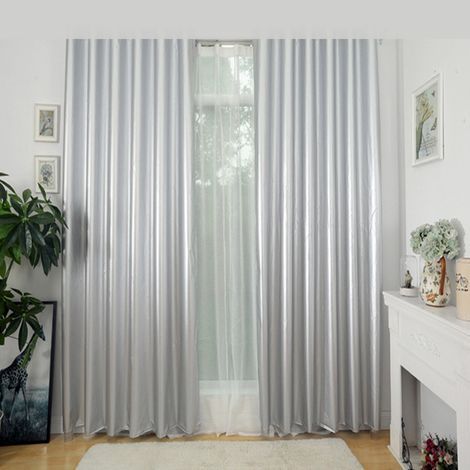 Rideaux occultants renforcés anti-chaleur et anti-UV pour chambre, hauteur 2m, largeur 2.8m, avec crochets en S, stores solaires épais (1/5)