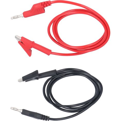 Câble de test électrique 4mm avec embouts banane en laiton, silicone haute qualité 70035‑1 (1/5)
