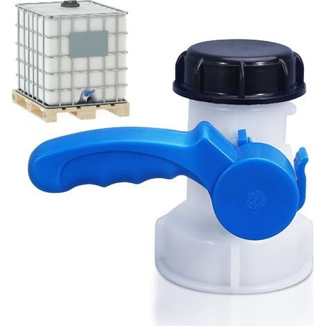 1000-Liter-Kunststofftankventil, IBC-Adapter, Universal-IBC-Adapter, für Ablasshahn, Regenwassertank, Fass, Wassertank 75 mm, DN 50 (1/5)