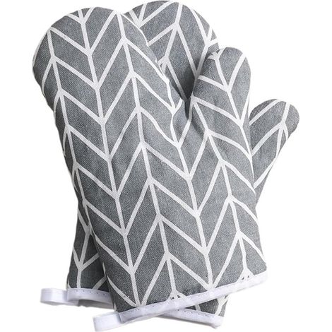1 Paire de Gants Thermo-isolants, Anti-brûlure for Micro-Ondes, Four Cuisine résistants aux Hautes températures pour Cuisine(Gray) (1/5)