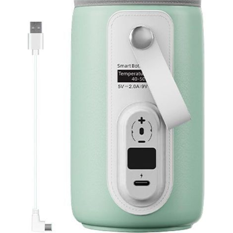 Portable Baby Milk Warmer, Leak-Proof Milk Warmer, Fast Milk Warmer with Temperature Control, USB Rechargeable for Camping, Car, Travel and Home, Milk (1/4)