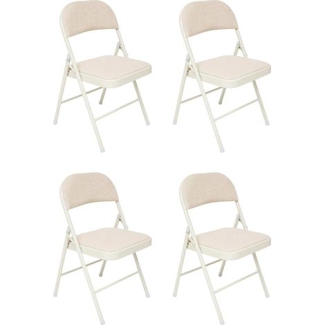 Lot de 4 Chaises Pliantes "Flexy" 79cm Beige (1/5)