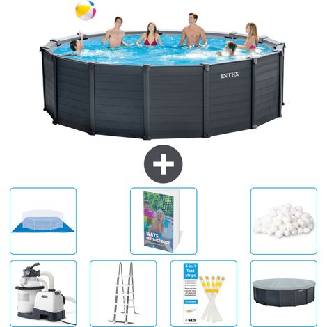 Intex Piscine Graphite Panel Ronde - 478x124 cm - 8-pièces S629 (1/3)