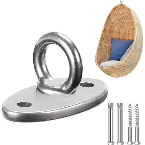 Deckenhaken aus Edelstahl M8 (mit Befestigungsschrauben) zum Aufhängen von Trainingssets, geeignet für Hängesessel, Hängelampen, Hängematten, Boxsäcke, Hängetrainingsgeräte und Yoga (1/5)