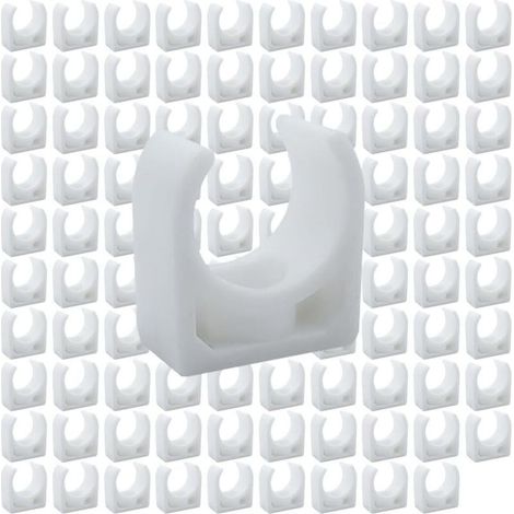 (Diamètre intérieur 16mm) Clips de Tuyau en Plastique 100 pièces Support en U pour tuyau en PPR,Pour la plomberie et la tuyauterie,Vis non incluses (1/5)