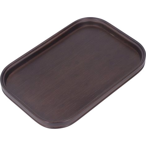 Plateau de service rectangulaire en bambou couleur noyer, élégant et délicat, idéal pour le thé à la maison ou en boutique. (1/5)
