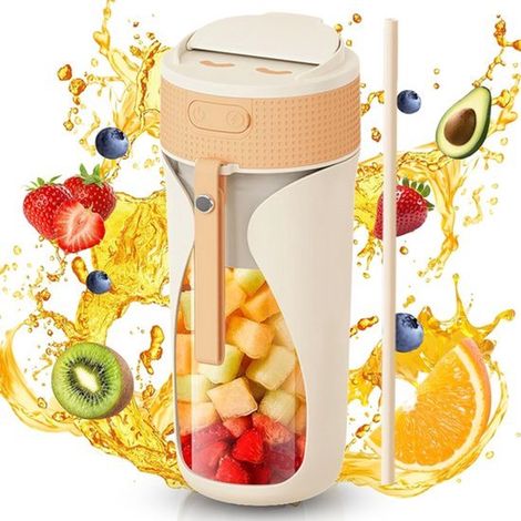 Licuadora portátil,450 ml,Licuadora multifuncional,Recargable,Vaso para zumos de frutas y verduras,ideal para el hogar,la oficina y el camping (1/5)