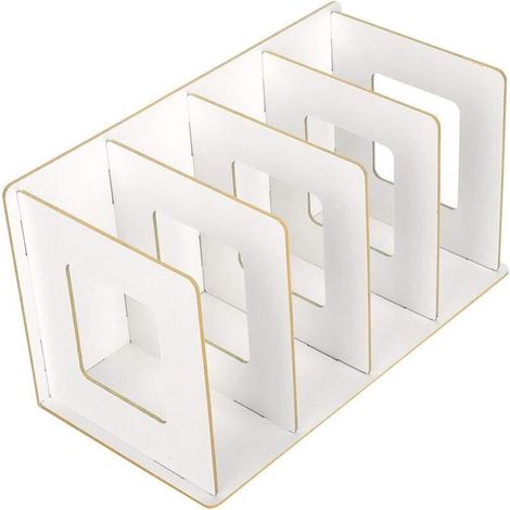 Organiseur de bureau en bois détachable, étagère à 4 compartiments pour magazines, classeurs, classeurs, carnets et CD.