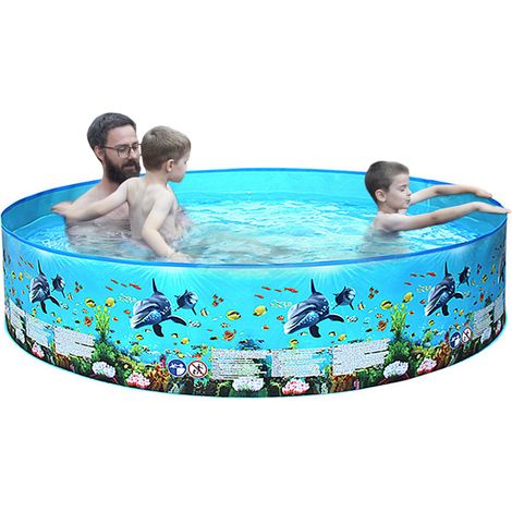 Sommer-Kinderpool – kein Aufblasen – Kinder-Wasserpool – Hundepool – Außenpool – nicht aufblasbar – 152 x 25 cm