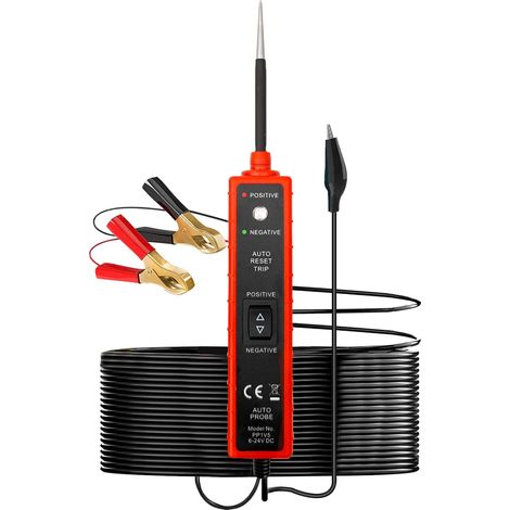Gleichstrom-Stromkreisprüfer (6–24 V), Kontrollleuchte, 12-V-Stromkreisprüfer, Stromkreisdetektor, Stromkreisanalysator für Kfz-Elektrik, Durchgangsprüfung, Kurzschlussprüfung