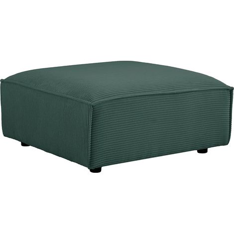 Pouf en velours côtelé vert RUZOLO (1/3)