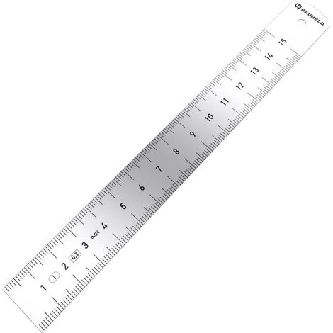 BAUHELD Stahllineal 150 mm Edelstahl Genauigkeitsklasse Eg 1 (1/4)