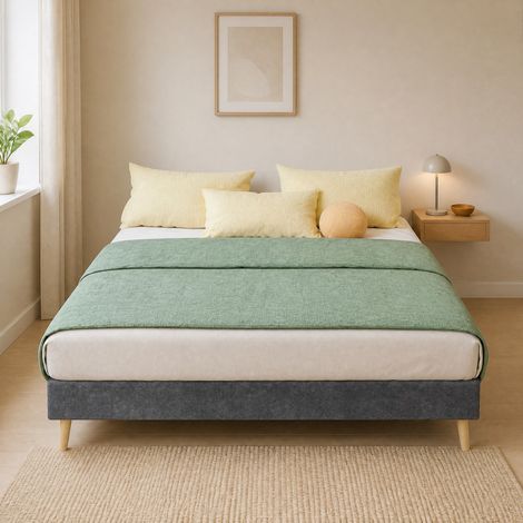 MEUBLIV Struttura letto 140x200 cm grigia – senza testiera, senza materasso (1/5)