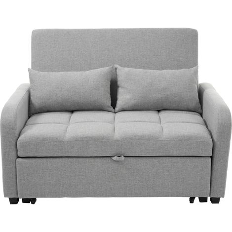 Sofá cama plegable multifunción gris de tela con respaldo ajustable (1/5)