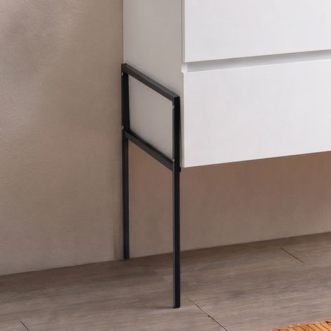Supporto Mobile Bagno Sospeso Nero Opaco In Metallo (1/5)