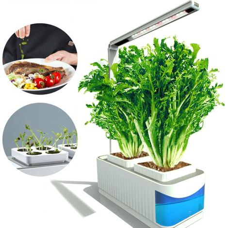 Kit de jardinage d'intérieur intelligent et multifonctionnel avec système de culture hydroponique et lampe LED de croissance pour plantes (100-240 V CA). (1/3)