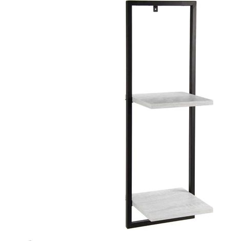 Mensola da parete metallo e legno bianco 25x20x75 cm