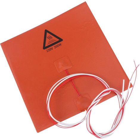 Plaque Chauffante avec Adhésif pour Imprimante 3d en Silicone 220v 200w Tapis de Lit Chaud 200x200mm, Facile à Utiliser et Conservation Chaleur (1/5)