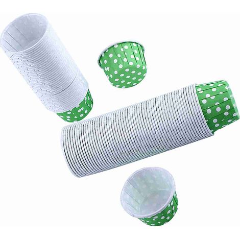 100 caissettes en papier pour gâteaux, cupcakes et muffins, vertes, idéales pour les fêtes et les mariages. (1/5)