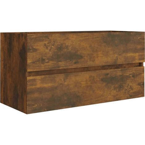 Maison Exclusive - Mobile Sottolavabo Rovere Fumo 90x38,5x45 cm Legno Multistrato
