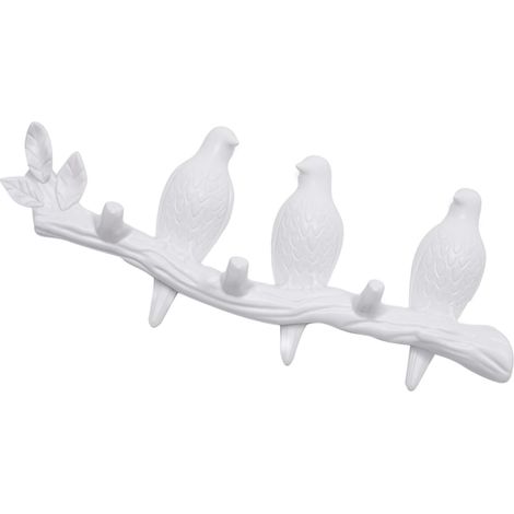 Crochet Mural Oiseaux Blanc Abs sans Perçage pour Chapeaux (1/5)