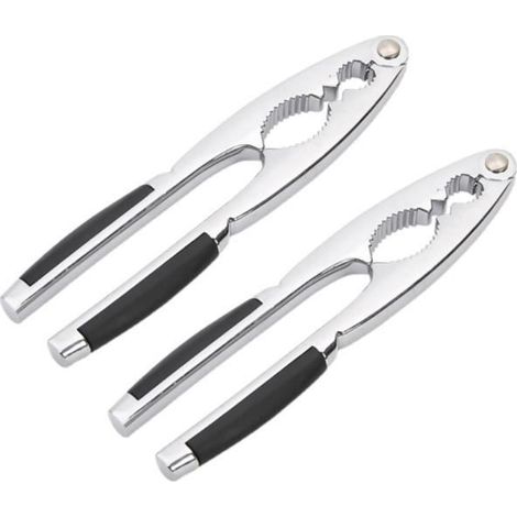 2 Pièces Casse Noix,Casse-Noisette en INOX Casse Noix sans Effort Casse Noix Et Noisettes pour Noisettes,Amandes,Noix du Brésil (1/4)