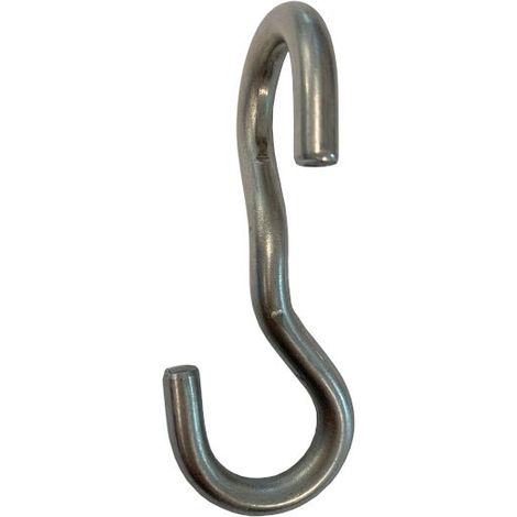 4 mm Twisted S Hook - 90 degree Mid Bend T316 Stainless Steel