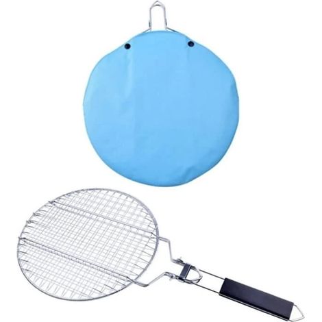 Panier à griller rond en acier inoxydable pour une utilisation en extérieur (A) (1/4)
