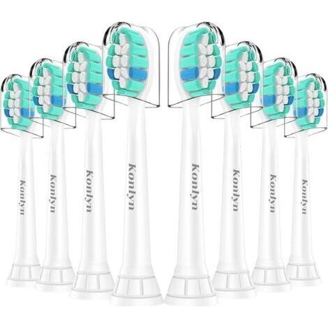 8 Pack Brossettes de rechange compatible pour Philips Sonicare - Têtes de Brosse à dents électrique avec Sonicare, Blanc