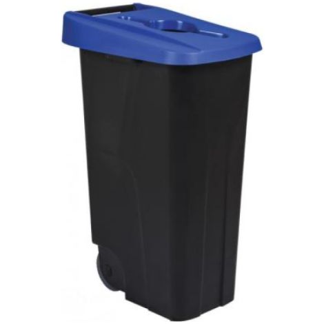 Poubelle de tri mobile Movatri - 110l - noir / bleu (1/2)