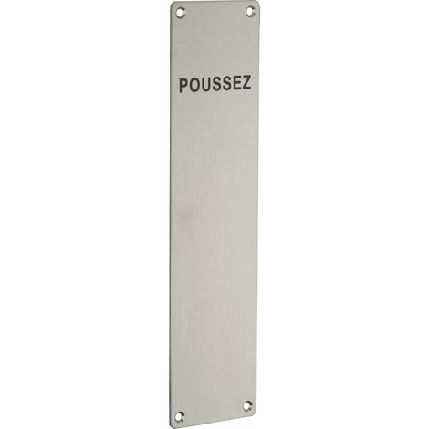 Thirard – Plaque de propreté inox 300x75mm – Marquage noir – Épaisseur 2mm – Fixation sur porte bois – Pour usage intensif