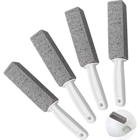 4-teiliges Bimsstein-Reinigungsbürsten-Set, Bimsstein-Reinigungsstein mit Griff, WC-Reiniger, Bürste und Ringentferner für hartes Wasser (1/4)