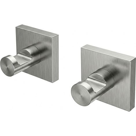 Set 2 appendiabiti da muro in acciaio inox spazzolato Sidera (1/3)