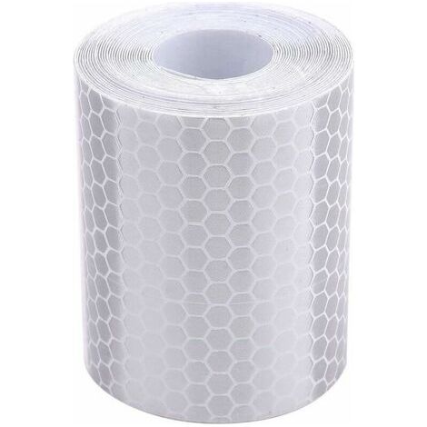 Ruban réfléchissant KZQ, 5 cm de large x 3 m de long, réflecteurs pour voitures, motos, remorques, tracteurs et camions, avertissement de sécurité (blanc) (1/4)