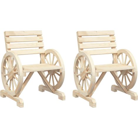 Maison Exclusive - Sedie da Giardino 2 pz 58x58x78,5 cm in Legno Massello di Abete (1/5)