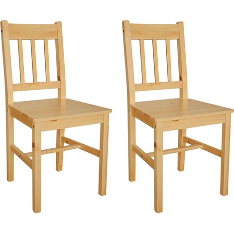 vidaXL Sedie da Pranzo 2 pz in Legno di Pino