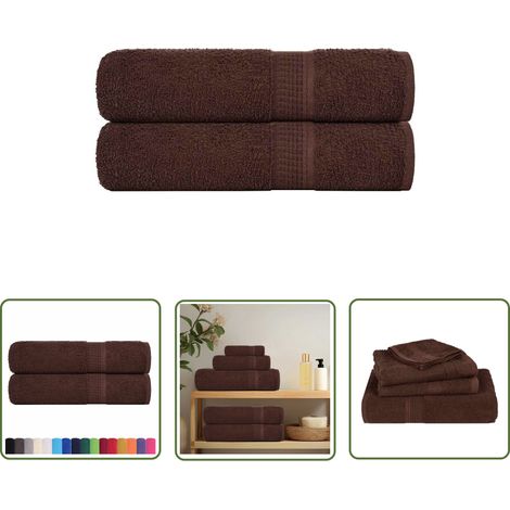 vidaXL Duschtücher 2 Stk. Braun 70x140 cm 360 g/m² 100% Baumwolle (1/5)