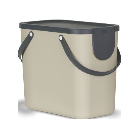 Rotho Albula Sistema de separación de residuos 25l para la cocina, Plástico (PP) sin BPA, marrón/antracita, 25l (40.0 x 23.5 x 34.0 cm)