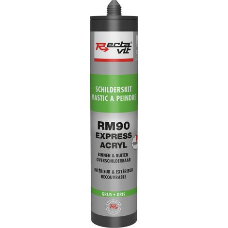 RM 90 mastic à peindre express acryl - Mastic acrylique intérieur et extérieur- Rectavit - Cartouche de 310 ml Gris (1/3)