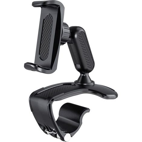 (Negro) Soporte multifuncional para teléfono celular para tablero GPS de automóvil y teléfonos inteligentes de 4 a 7 pulgadas