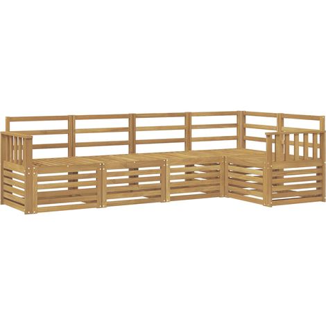 Conjunto de sofás de exterior 5 pcs Blanco 247 x 128,5 x 73 cm vidaXL (1/5)