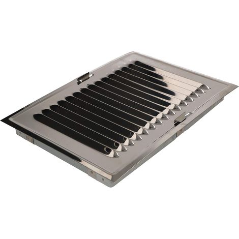 KOTARBAU Grille de ventilation 14 x 21 cm en acier inoxydable avec moustiquaire, grille d'aération en métal pour cheminées, ventilation Argent