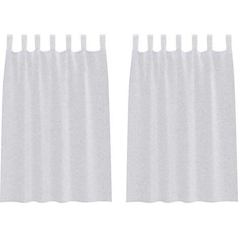 Maison Exclusive - Voile-Vorhang 2 pcs Hellgrau 140 x 140 cm Poly