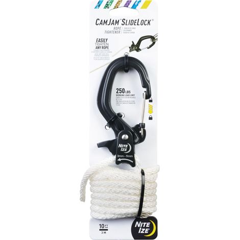 Tendeur de câble et Corde en Nylon de 3 m avec Fermeture et Levier de Serrage Rapide Limite de Charge de 45,4 kg Convient pour Les Cordes de 3 à 6 mm Grand (1/5)