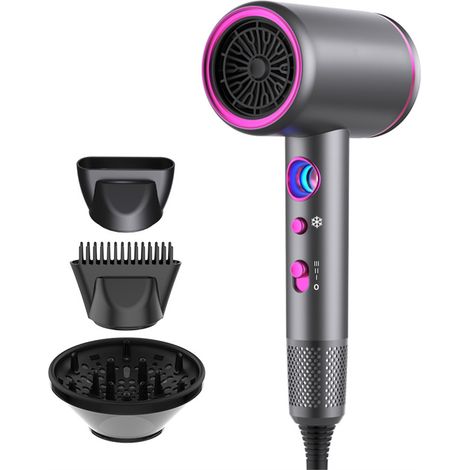 Sèche-cheveux domestique–Haute puissance,affichage de la température,air chaud,flux d'air puissant,technologie ionique négative