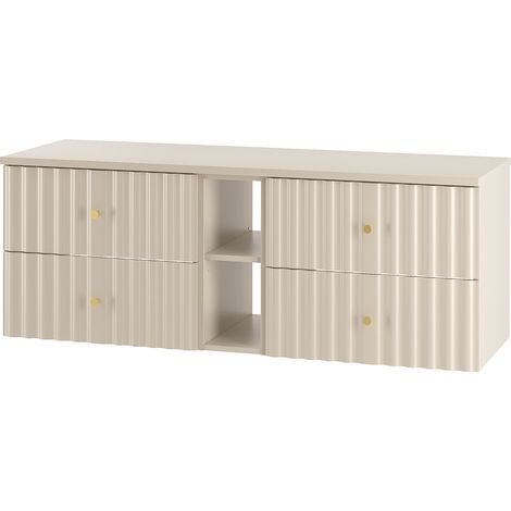 Waschtischunterschrank 140 cm breit in Beige AQUINO-140 (1/5)