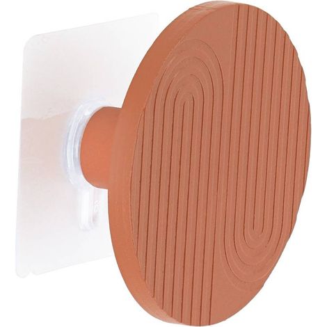 Piolo in legno di bambù inciso d 8cm su adesivo - terre de sienne - Tendance