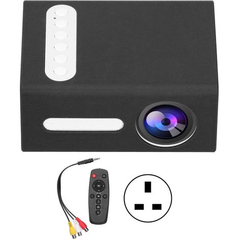 Mini projecteur domestique portable LED home cinéma vidéo enfant T300 100240V (Noir Blanc Prise UK) (1/5)