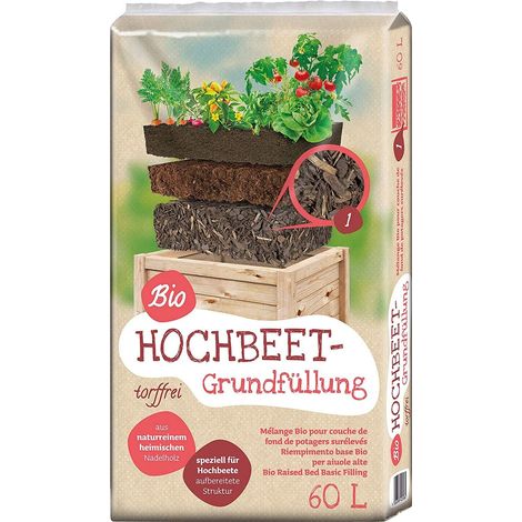 Floragard Uni Bio Hochbeet Grundfüllung Hochbeetfüllung 60 L (1/3)